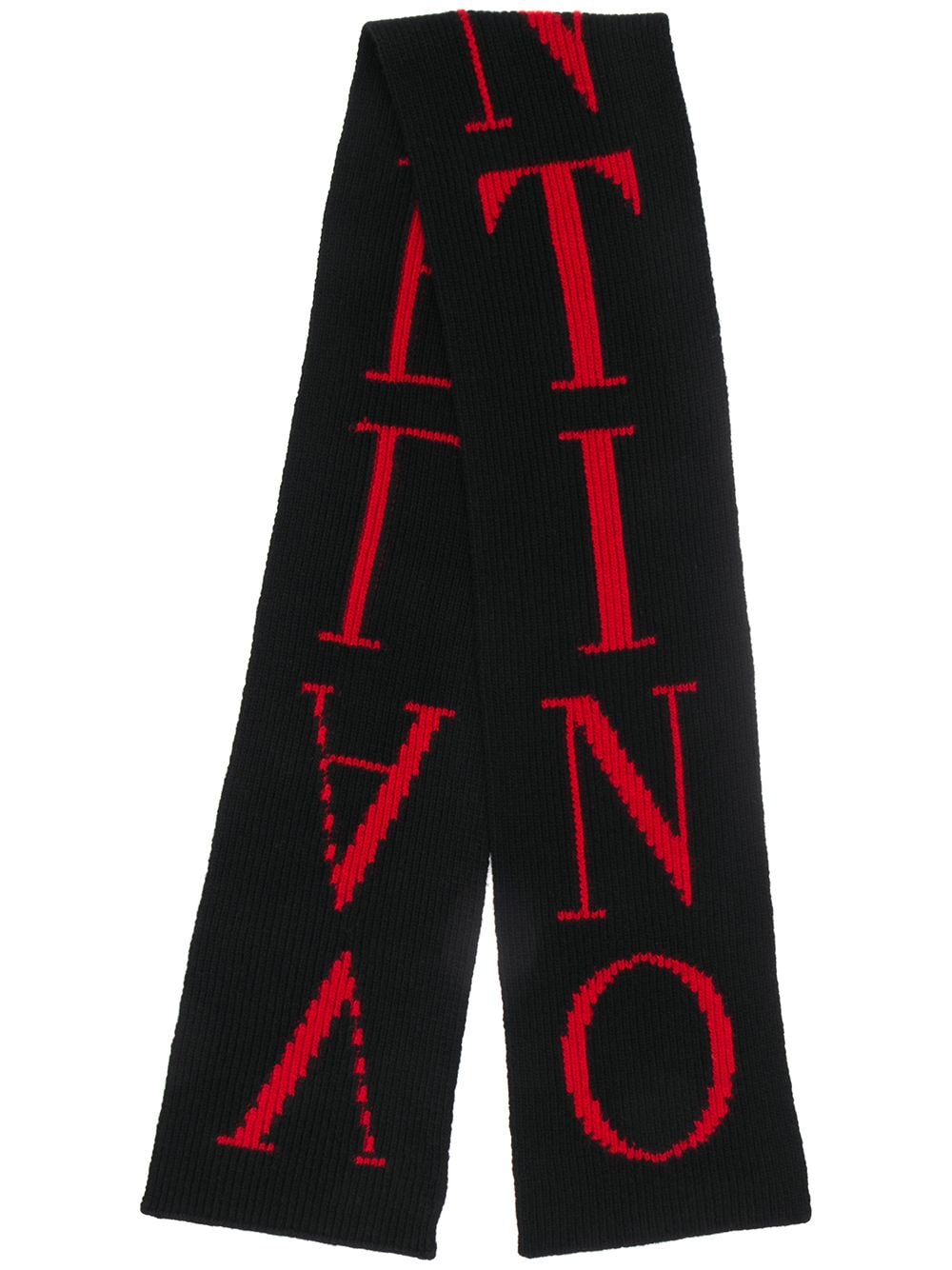 Valentino шарф в рубчик с логотипом от Valentino