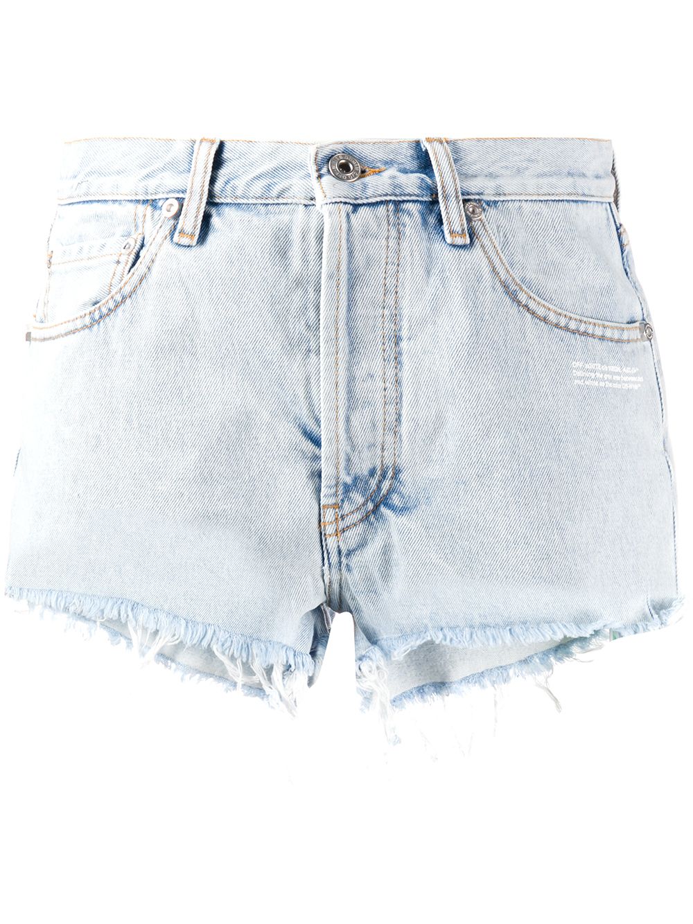 Off-White джинсовые шорты с эффектом потертости