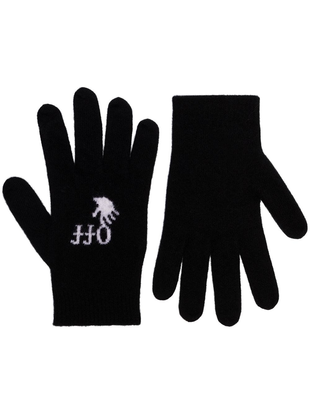 Off-White перчатки с логотипом вязки интарсия